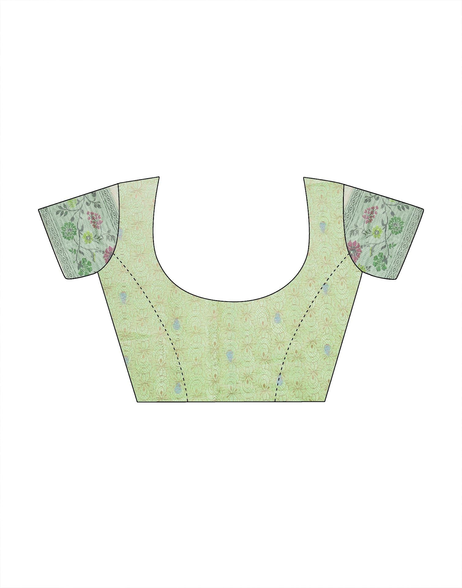 Pista Green Woven Banarasi Organza Saree | Leemboodi