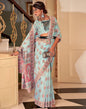 Sky Blue Cotton Weaving Banarasi Saree | Leemboodi