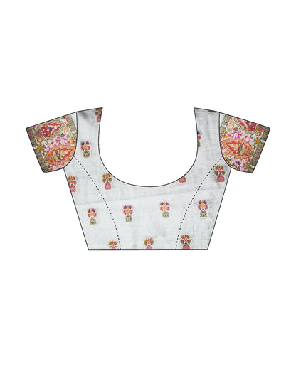 White Cotton Weaving Banarasi Saree | Leemboodi