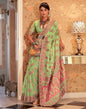 Parrot Green Cotton Weaving Banarasi Saree | Leemboodi