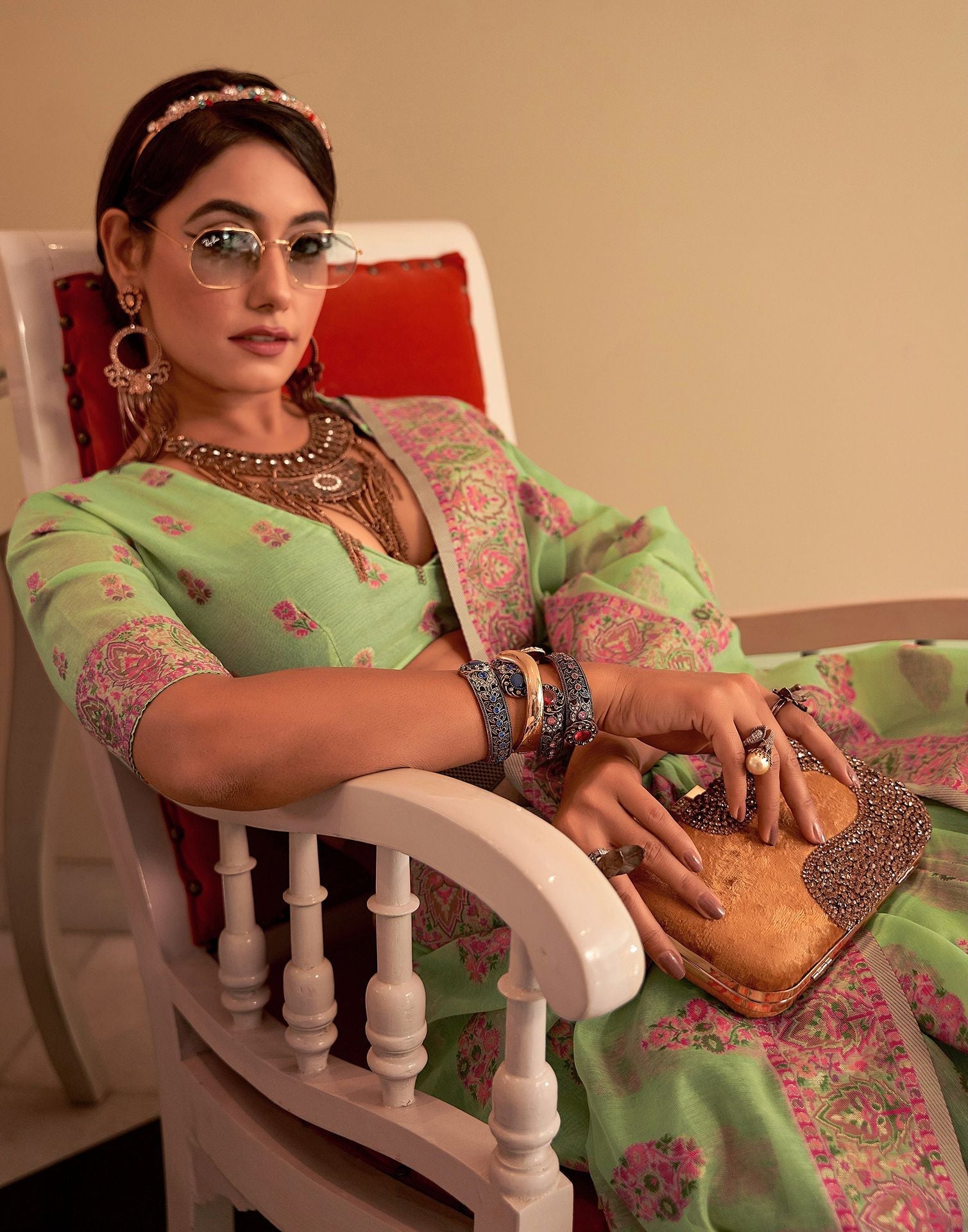 Parrot Green Cotton Weaving Banarasi Saree | Leemboodi