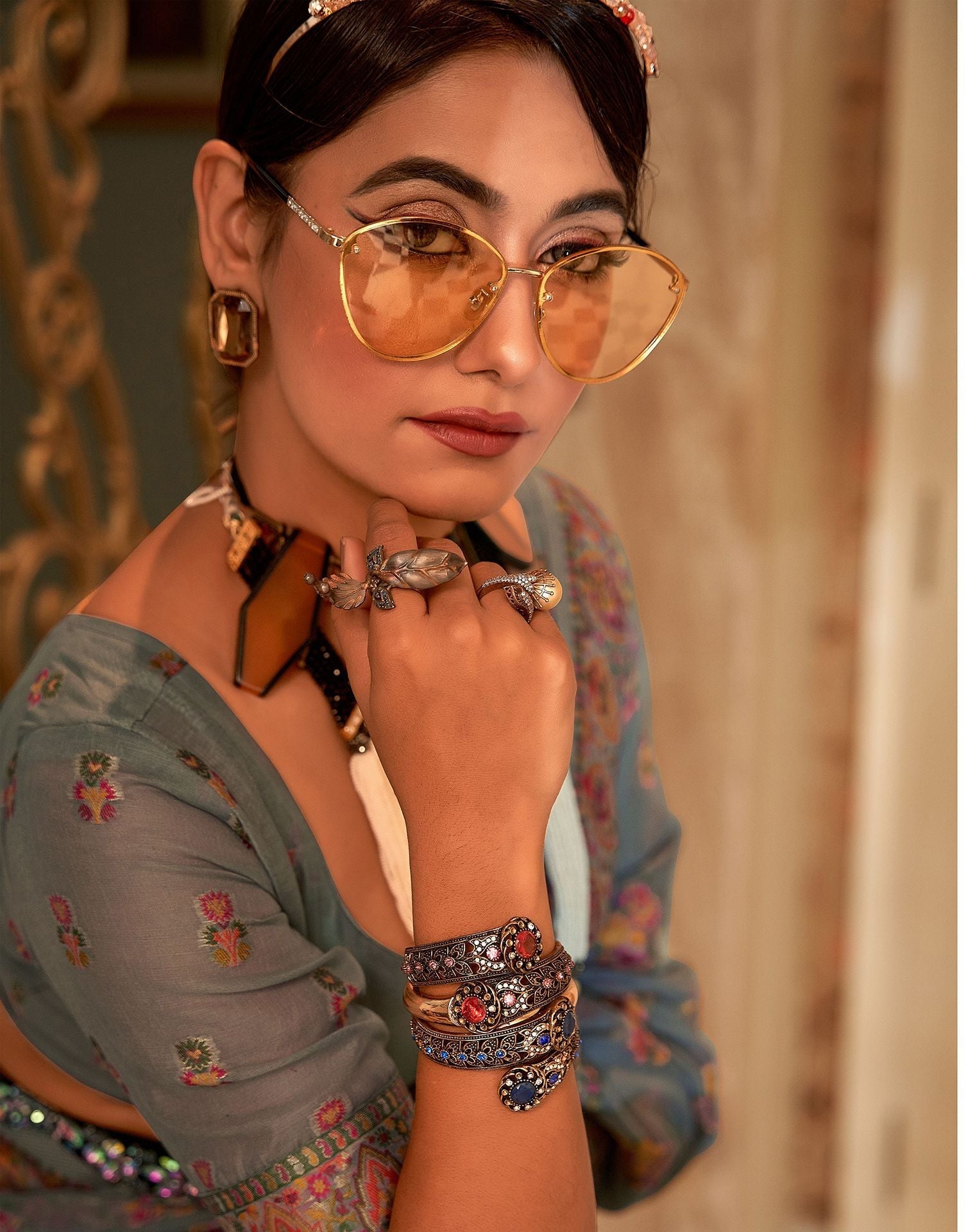 Light Grey Cotton Weaving Banarasi Saree | Leemboodi