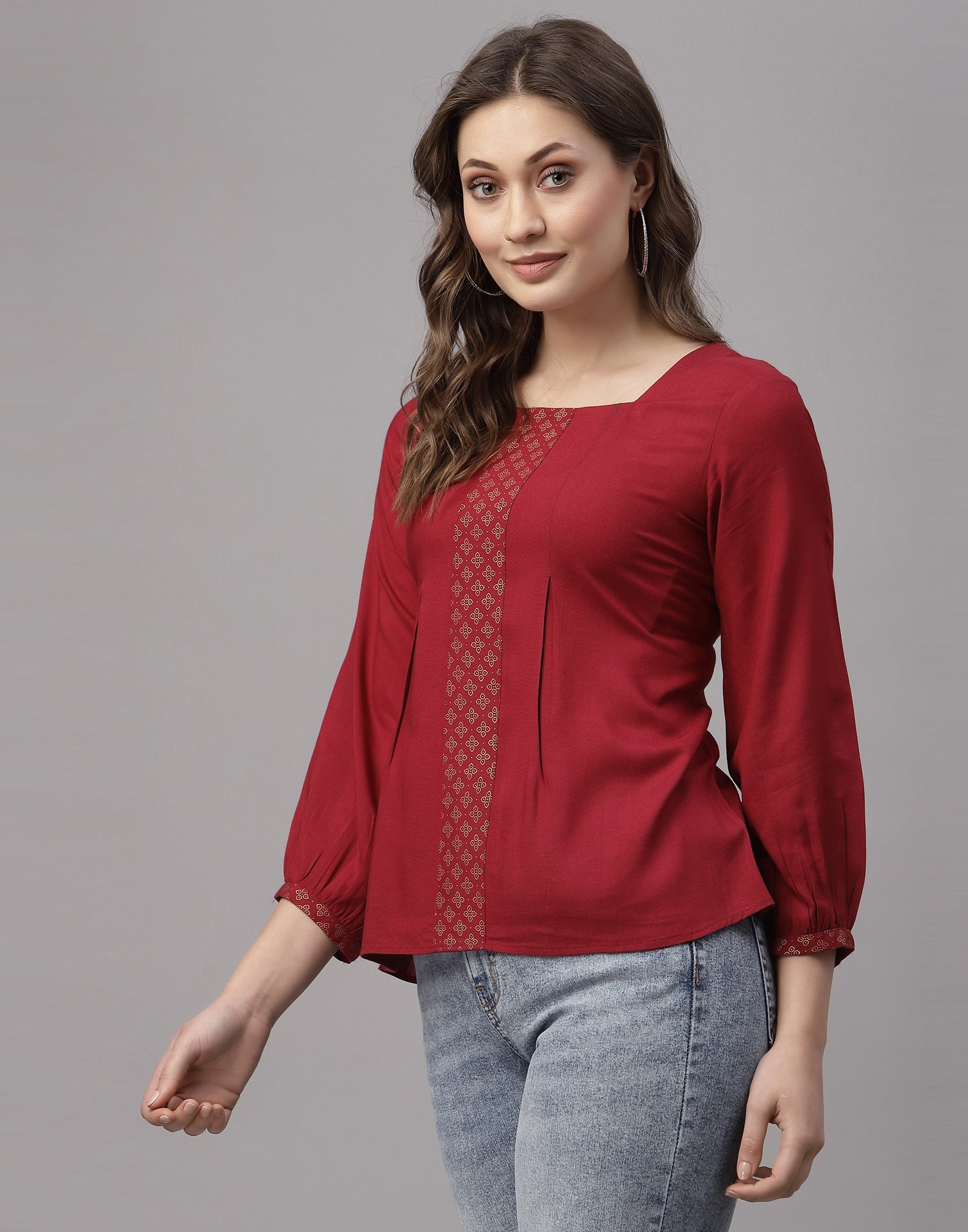 Red Box Pleated Top | Sudathi