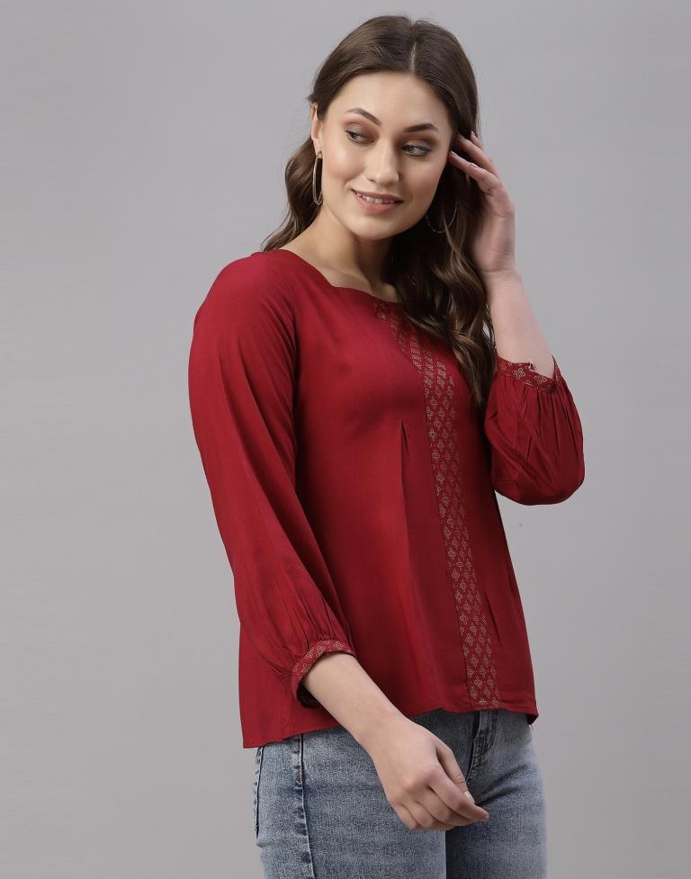 Red Box Pleated Top | Sudathi