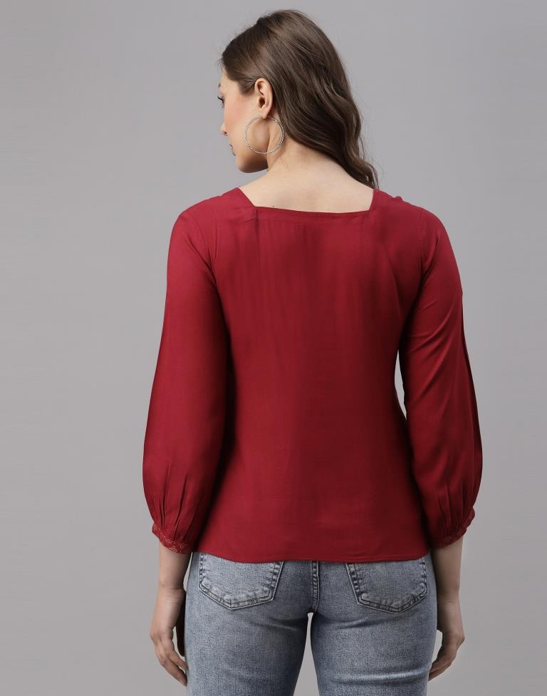 Red Box Pleated Top | Sudathi