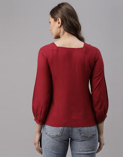 Red Box Pleated Top | Sudathi