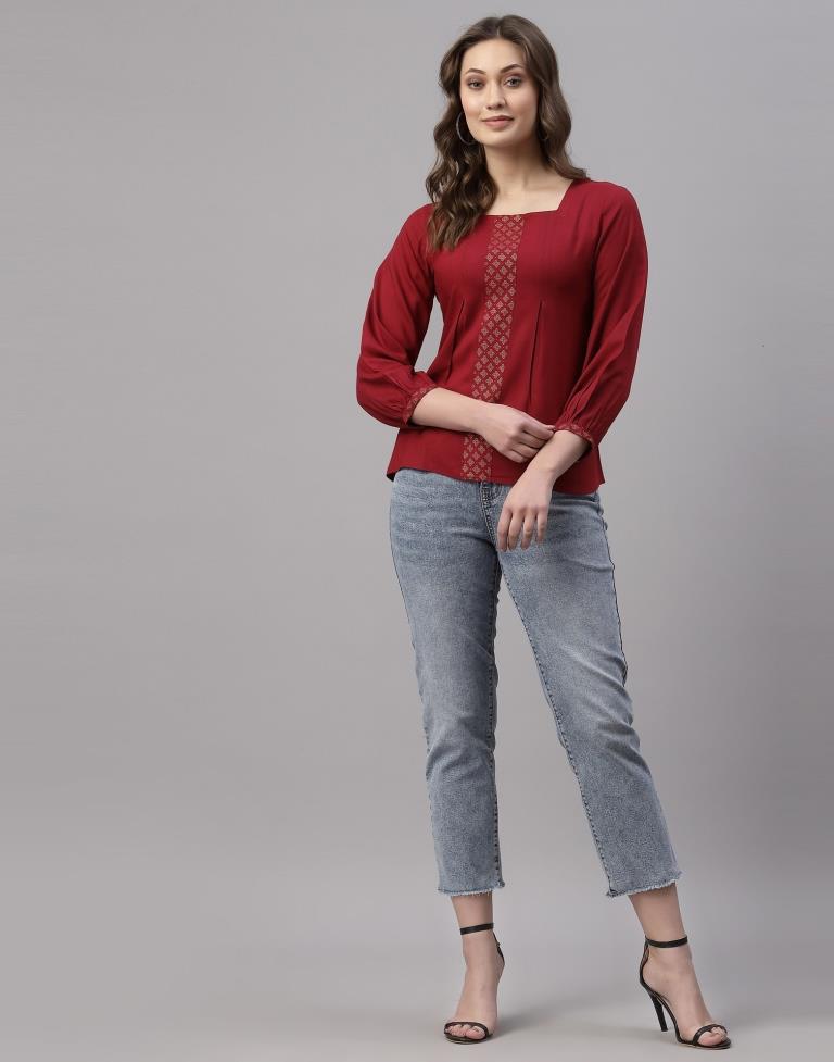 Red Box Pleated Top | Sudathi