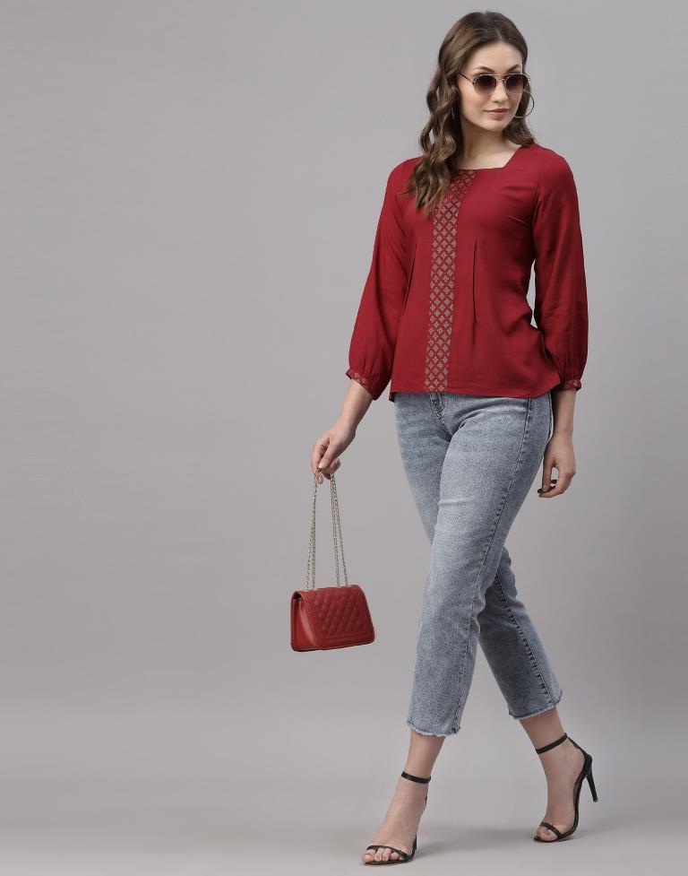 Red Box Pleated Top | Sudathi