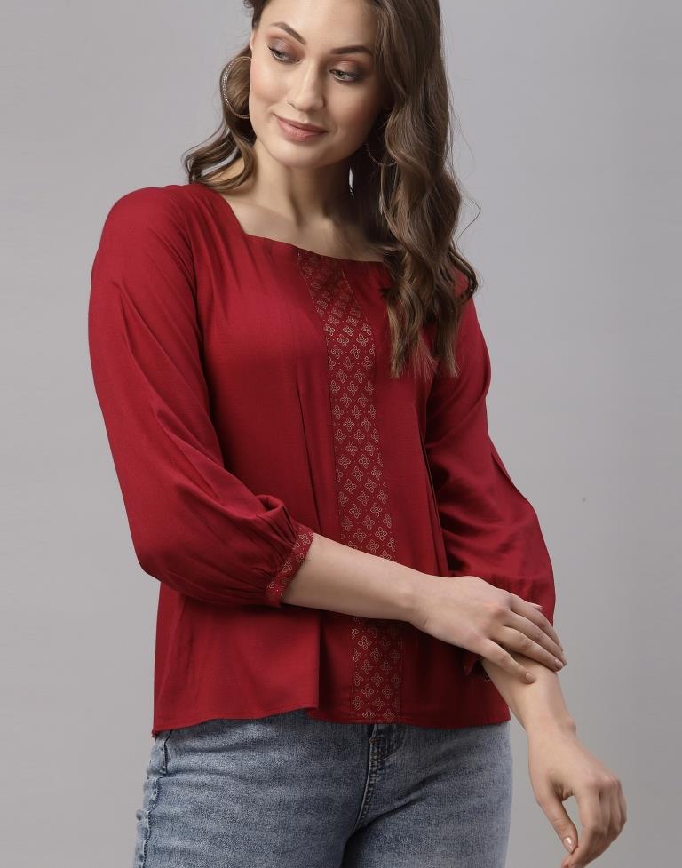Red Box Pleated Top | Sudathi