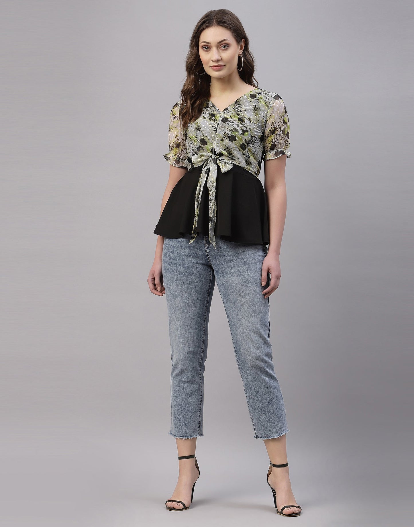 Green And Black Knoted Top | Sudathi