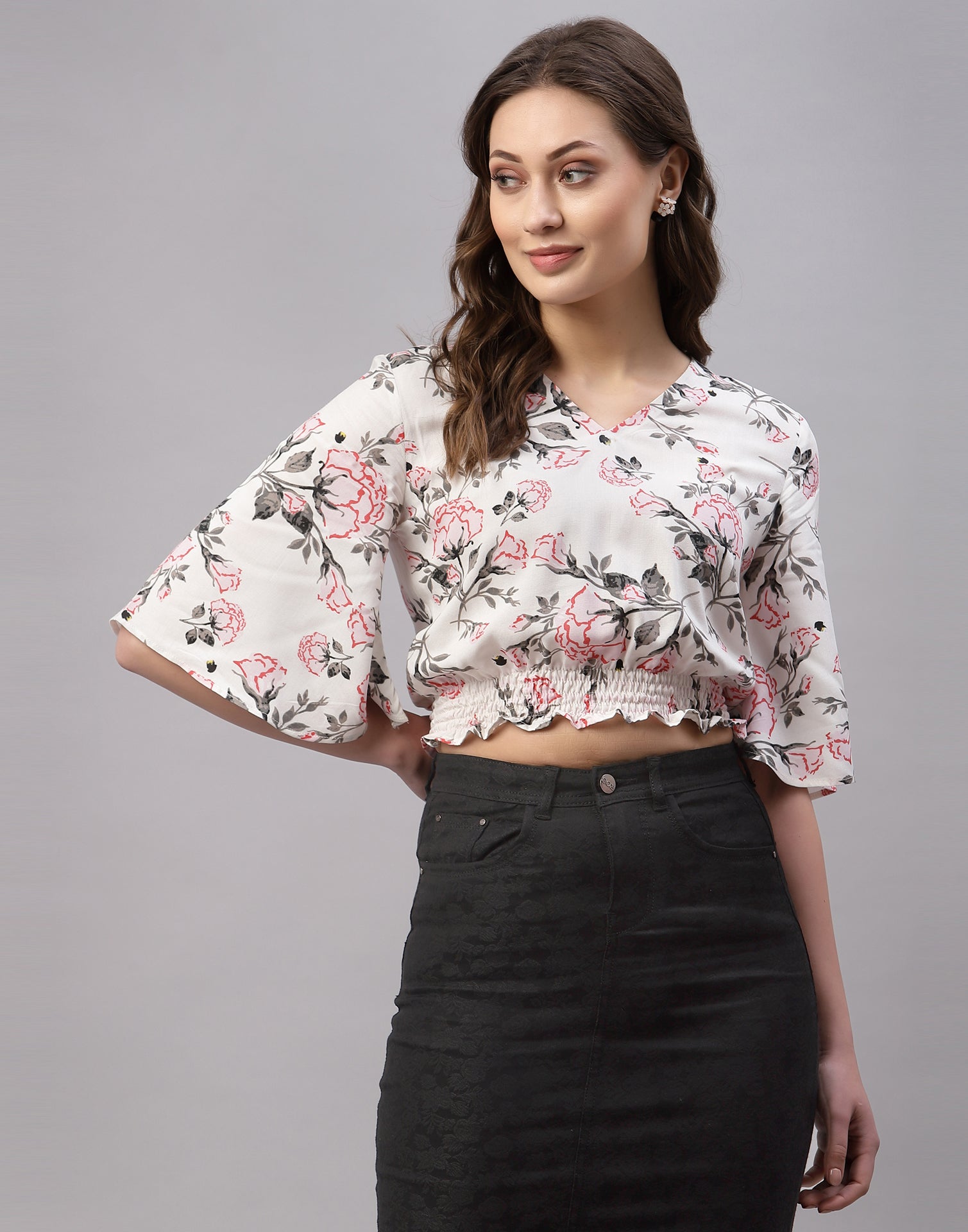 White Crop Smocked Top | Sudathi