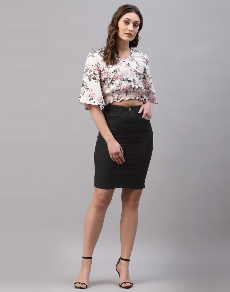 White Crop Smocked Top | Sudathi