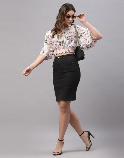 White Crop Smocked Top | Sudathi