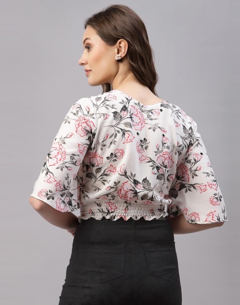 White Crop Smocked Top | Sudathi