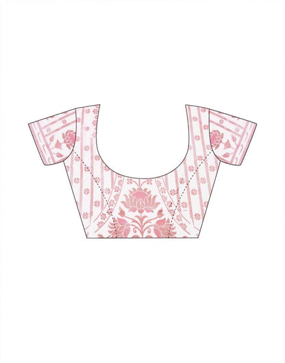 White Jacquard Silk Saree