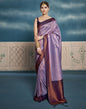 Purple Silk Weaving Kanjivaram Saree With Tassel | Leemboodi