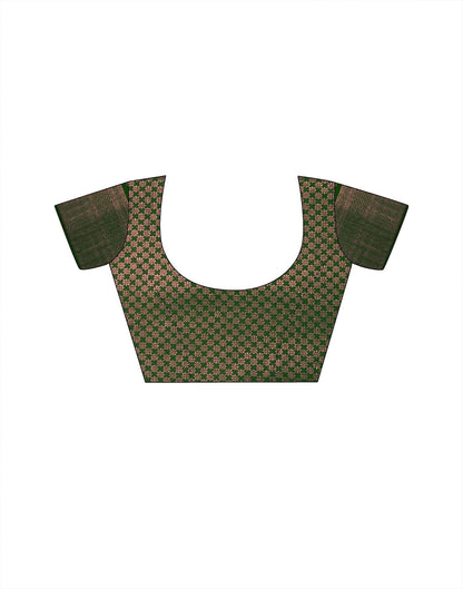 Green Silk Weaving Kanjivaram Saree With Tassel | Leemboodi