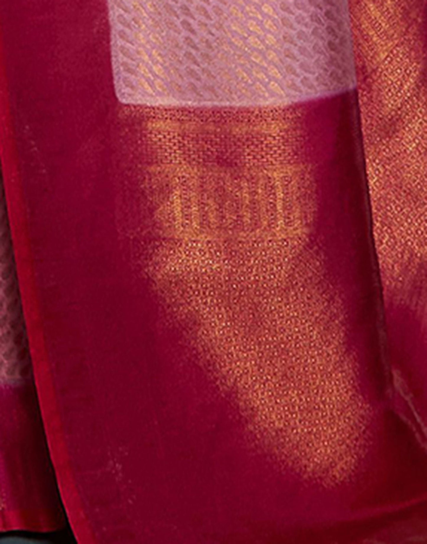Light Pink Silk Weaving Kanjivaram Saree With Tassel | Leemboodi