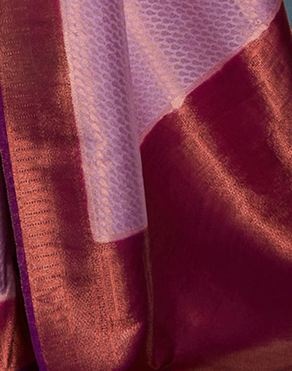 Light Purple Silk Weaving Kanjivaram Saree With Tassel | Leemboodi