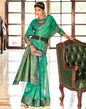 Green Organza Self Woven Banarasi Saree | Leemboodi