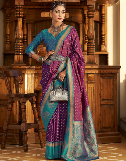 Wine Silk Banarasi Saree | Leemboodi