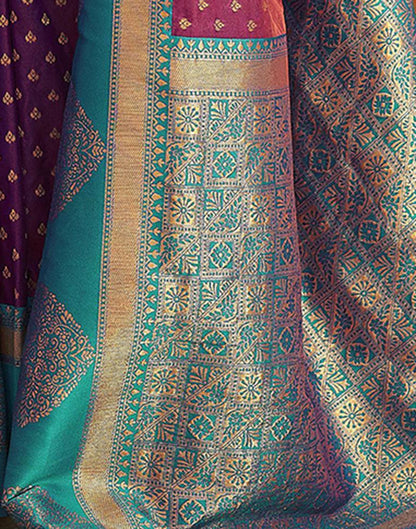 Wine Silk Banarasi Saree | Leemboodi