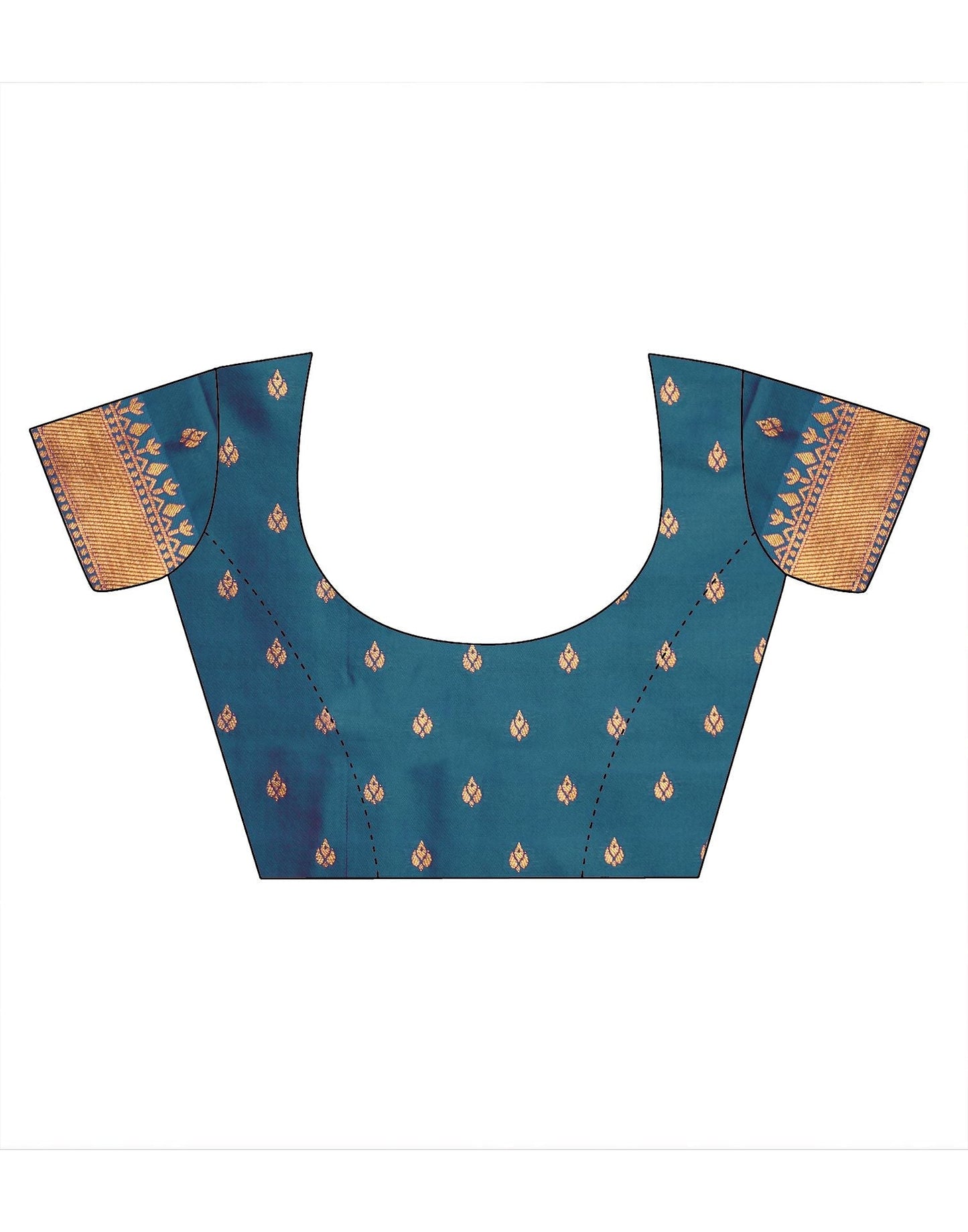 Rama Blue Silk Banarasi Saree | Leemboodi