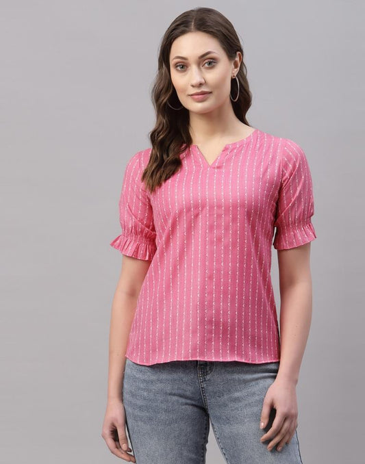 Baby Pink Woven Top | Sudathi