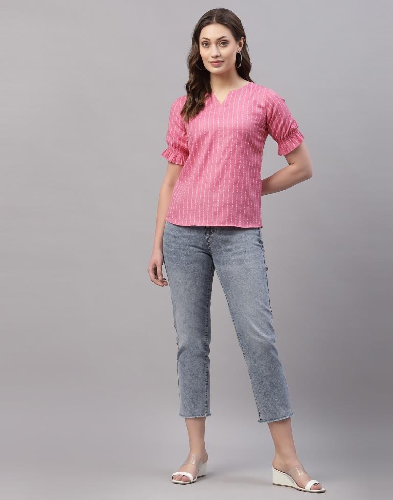 Baby Pink Woven Top | Sudathi