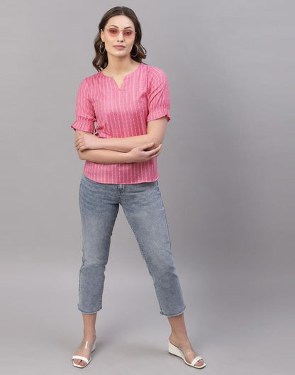 Baby Pink Woven Top | Sudathi