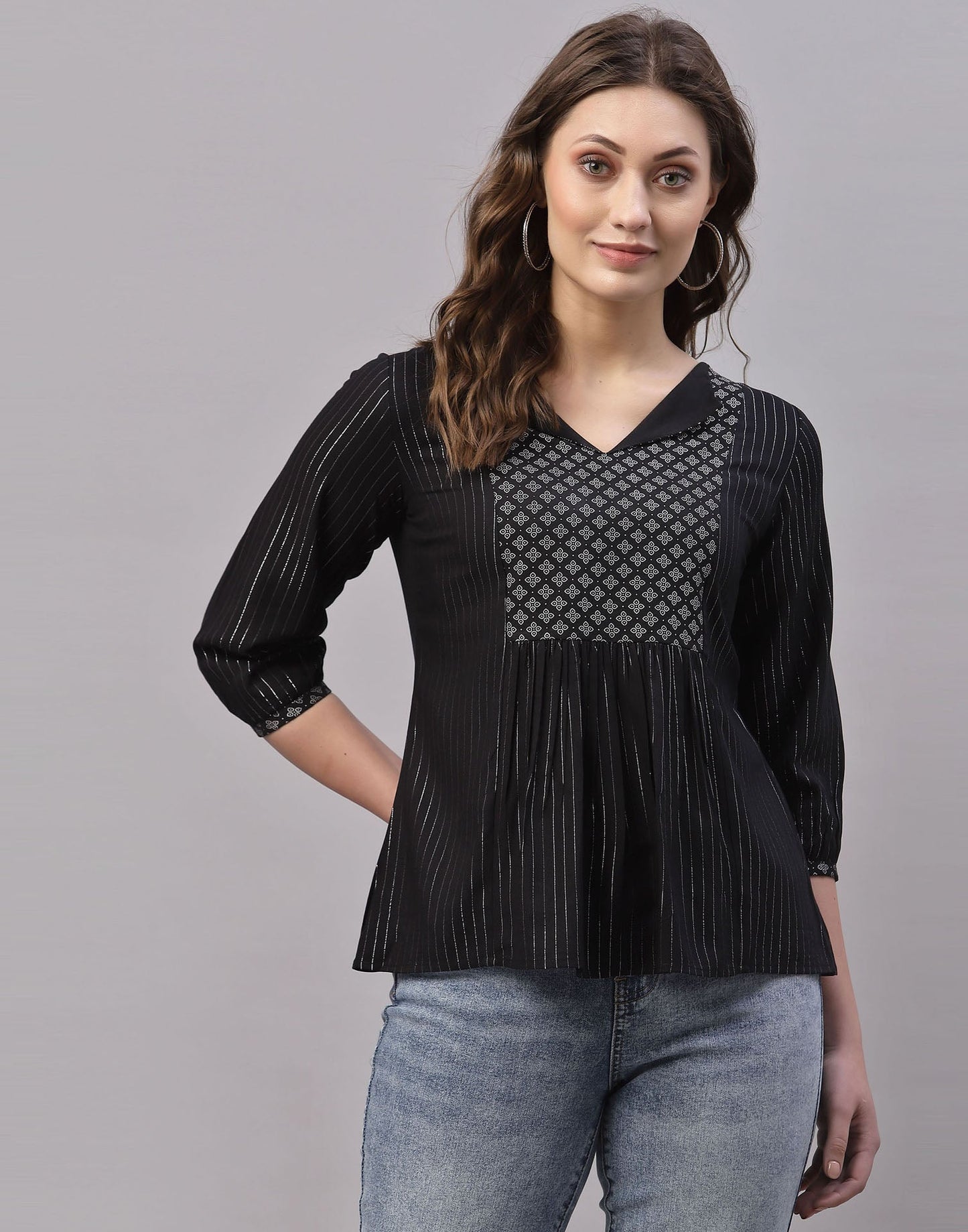 Black Gathered Top | Sudathi