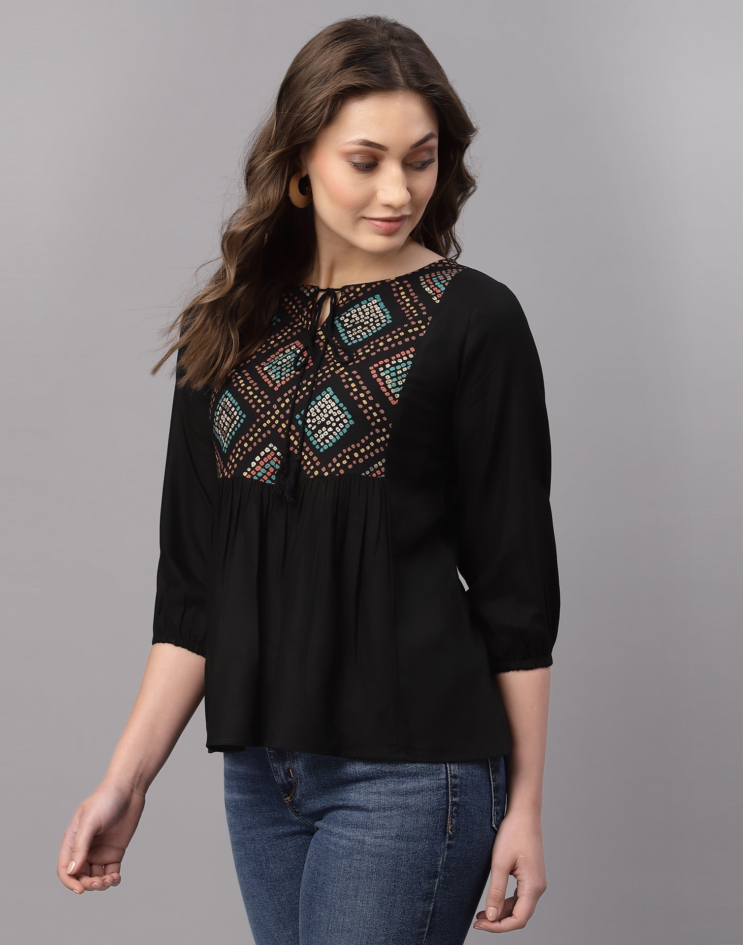 Black Gathered Top | Sudathi