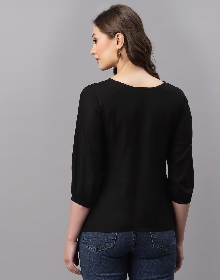 Black Gathered Top | Sudathi