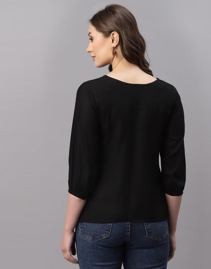 Black Gathered Top | Sudathi