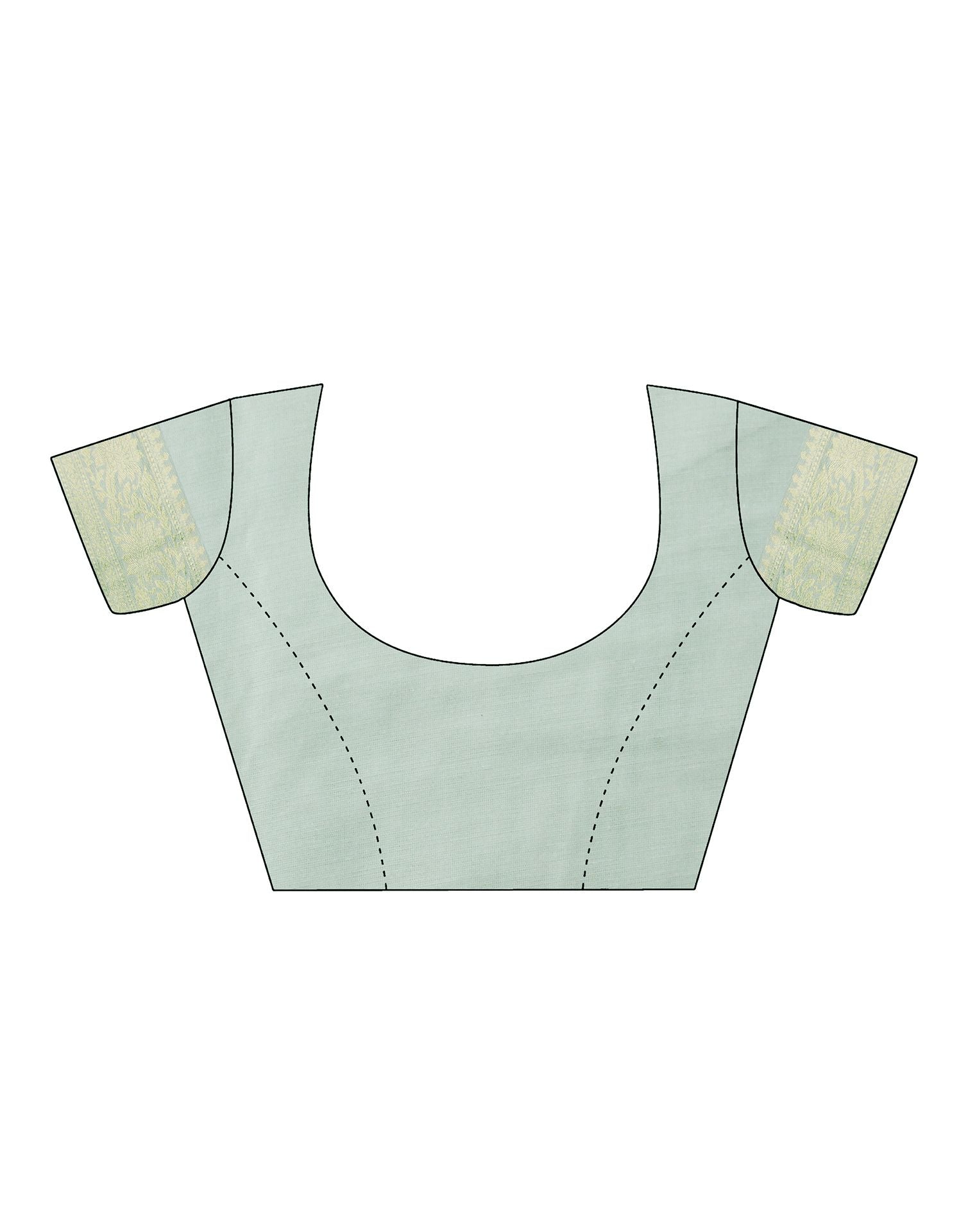 Light Pista Green Cotton Banarasi Saree | Leemboodi