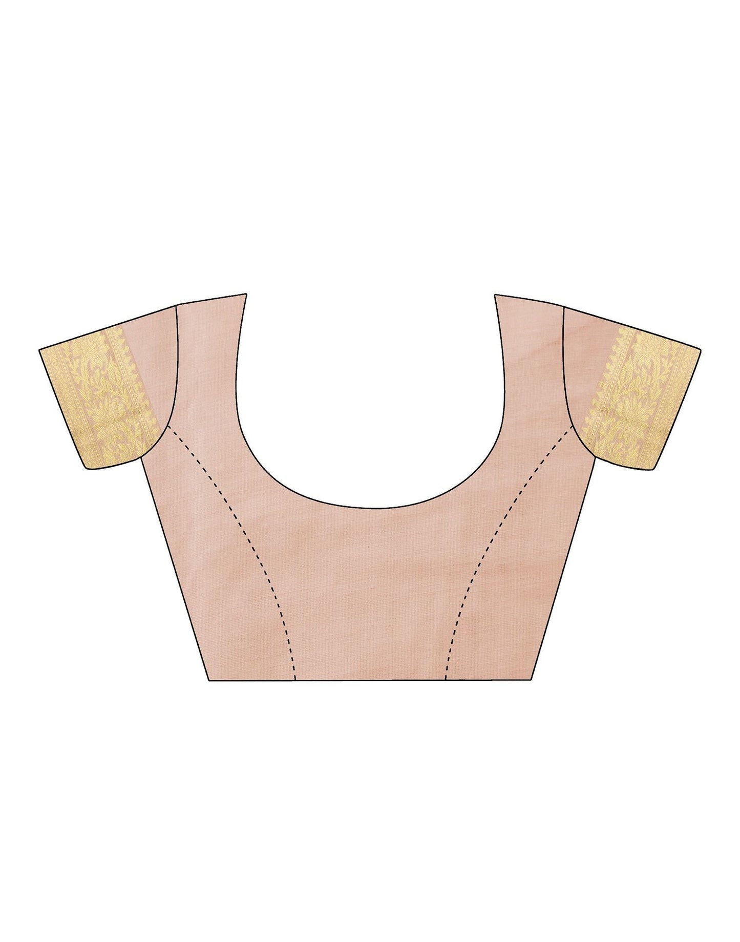 Light Beige Cotton Banarasi Saree | Leemboodi