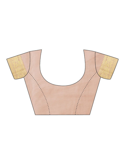 Light Beige Cotton Banarasi Saree | Leemboodi