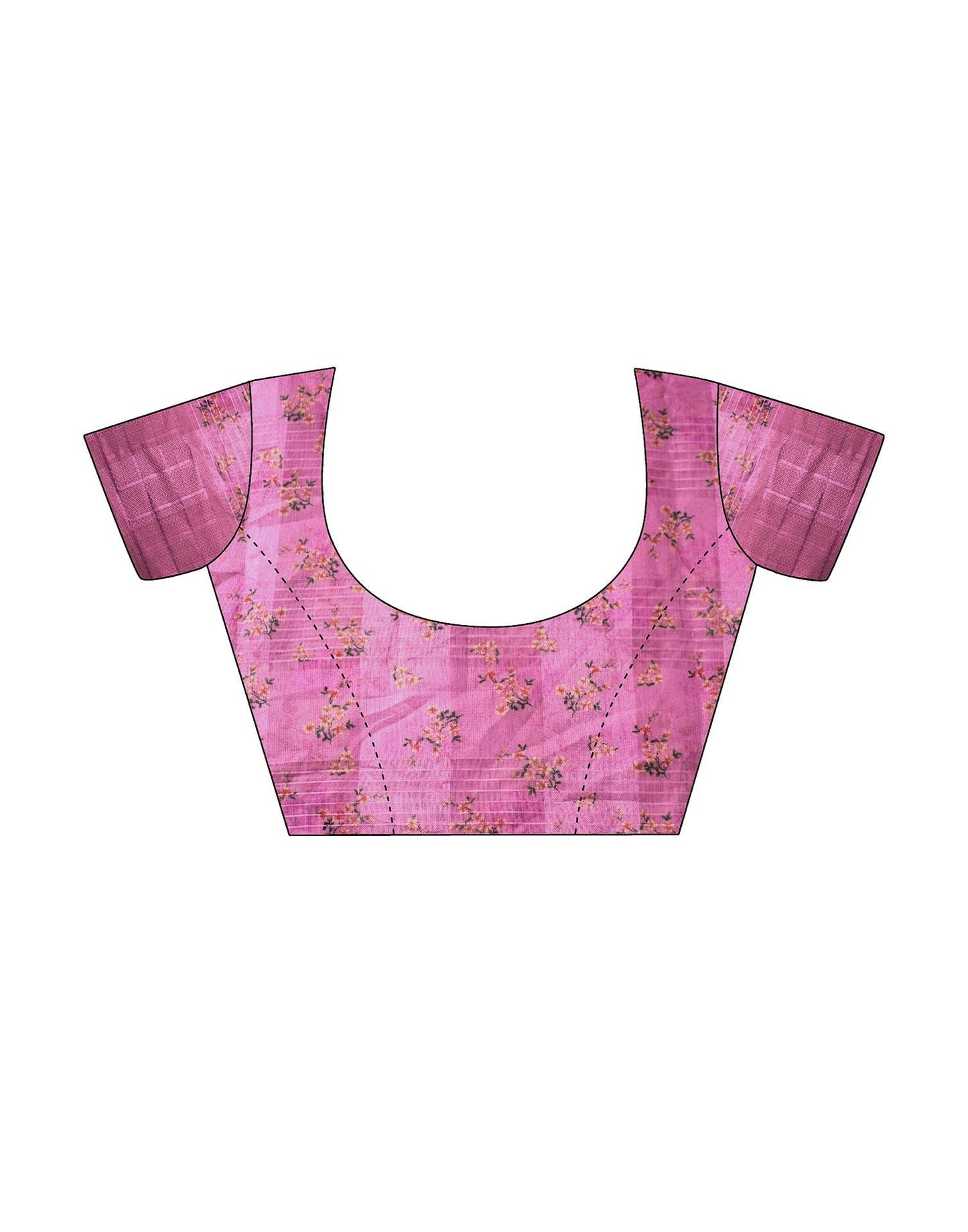 Pink Cotton Digital Printed & Self Woven Saree With Tassel | Leemboodi