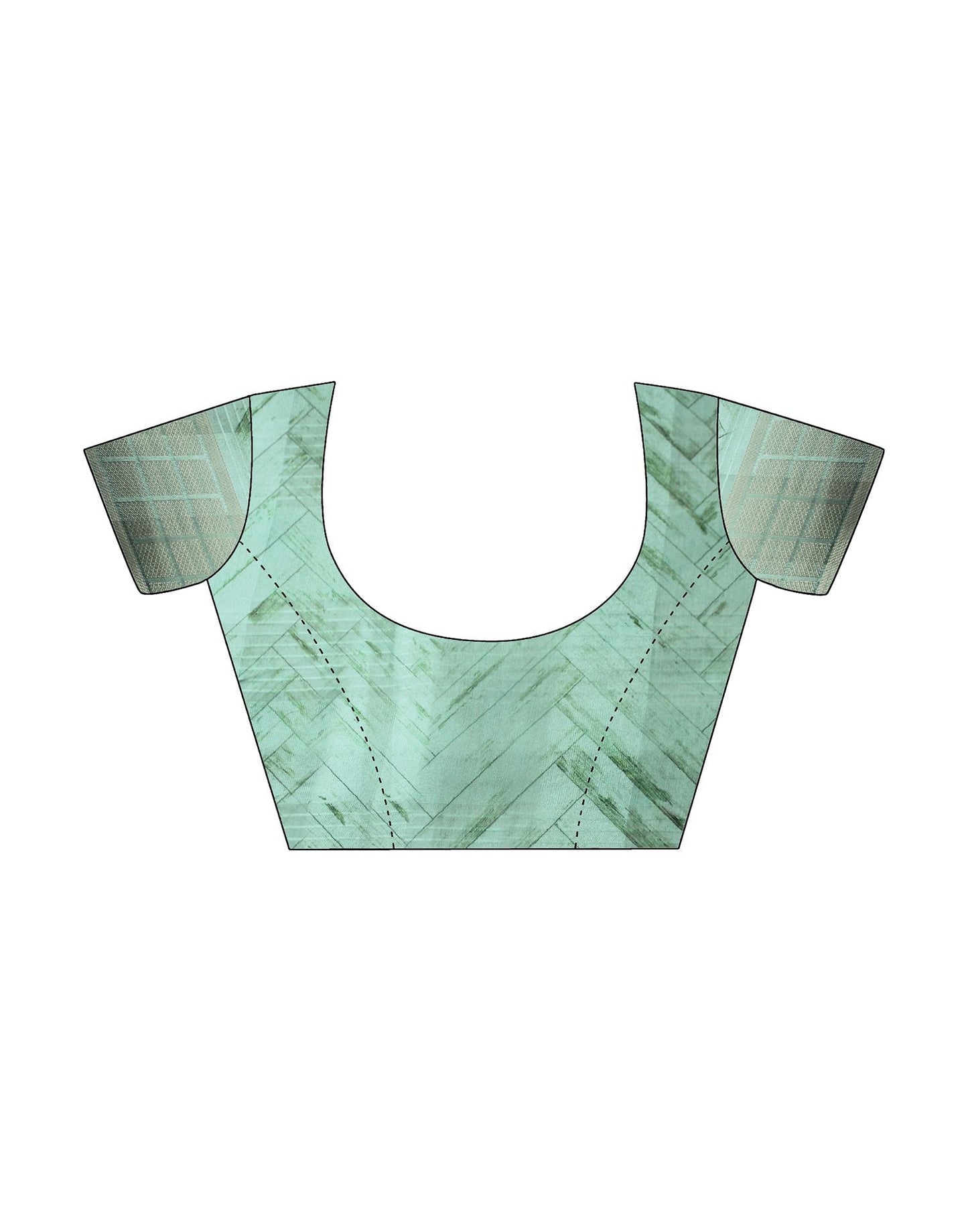 Light Green Cotton Digital Printed & Self Woven Saree With Tassel | Leemboodi