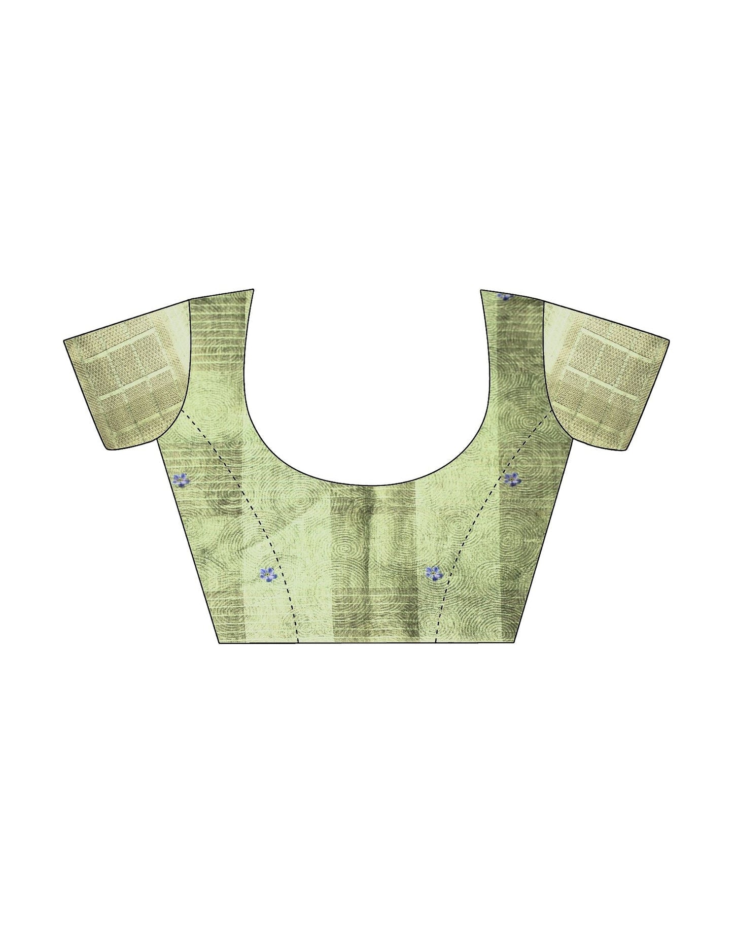 Green Cotton Digital Printed & Self Woven Saree With Tassel | Leemboodi