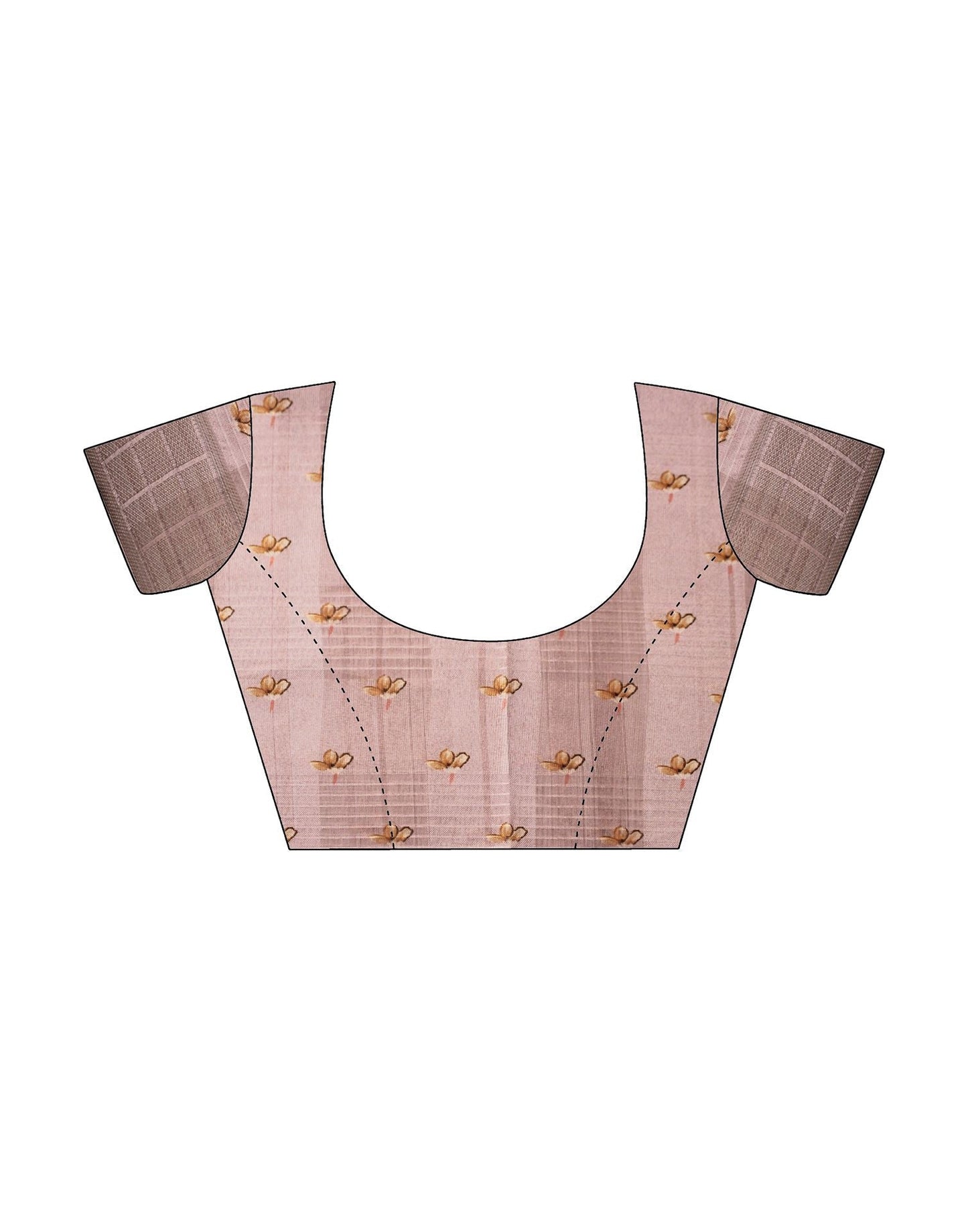 Light Brown Cotton Digital Printed & Self Woven Saree With Tassel | Leemboodi