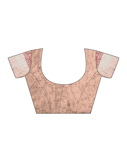 Light Brown Silk Digital Printed Saree With Tassel | Leemboodi