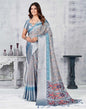 Grey Silk Digital Printed Saree With Tassel | Leemboodi