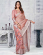 Light Pink Silk Digital Printed Saree With Tassel | Leemboodi