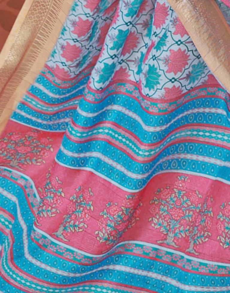 Multicoloured Printed Cotton Saree
