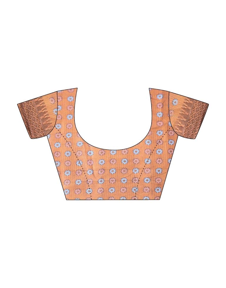 Multicoloured Printed Cotton Saree