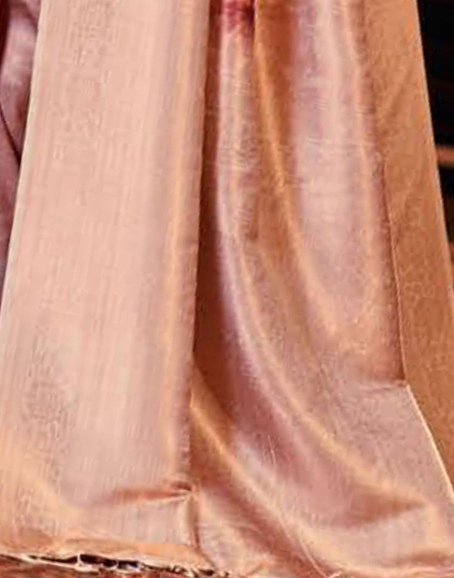 Light Brown Silk Digital Printed Saree With Tassel | Leemboodi