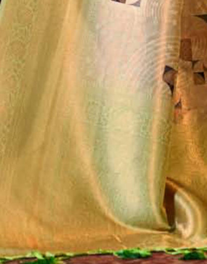 Green Silk Digital Printed Saree With Tassel | Leemboodi