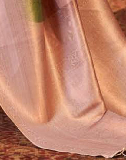 Dusy Pink Silk Digital Printed Saree With Tassel | Leemboodi