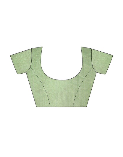 Pista Green Silk Digital Printed Saree With Tassel | Leemboodi